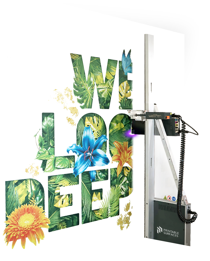 Direct-to-wall printing of a large commercial mural using professional wall printing technology